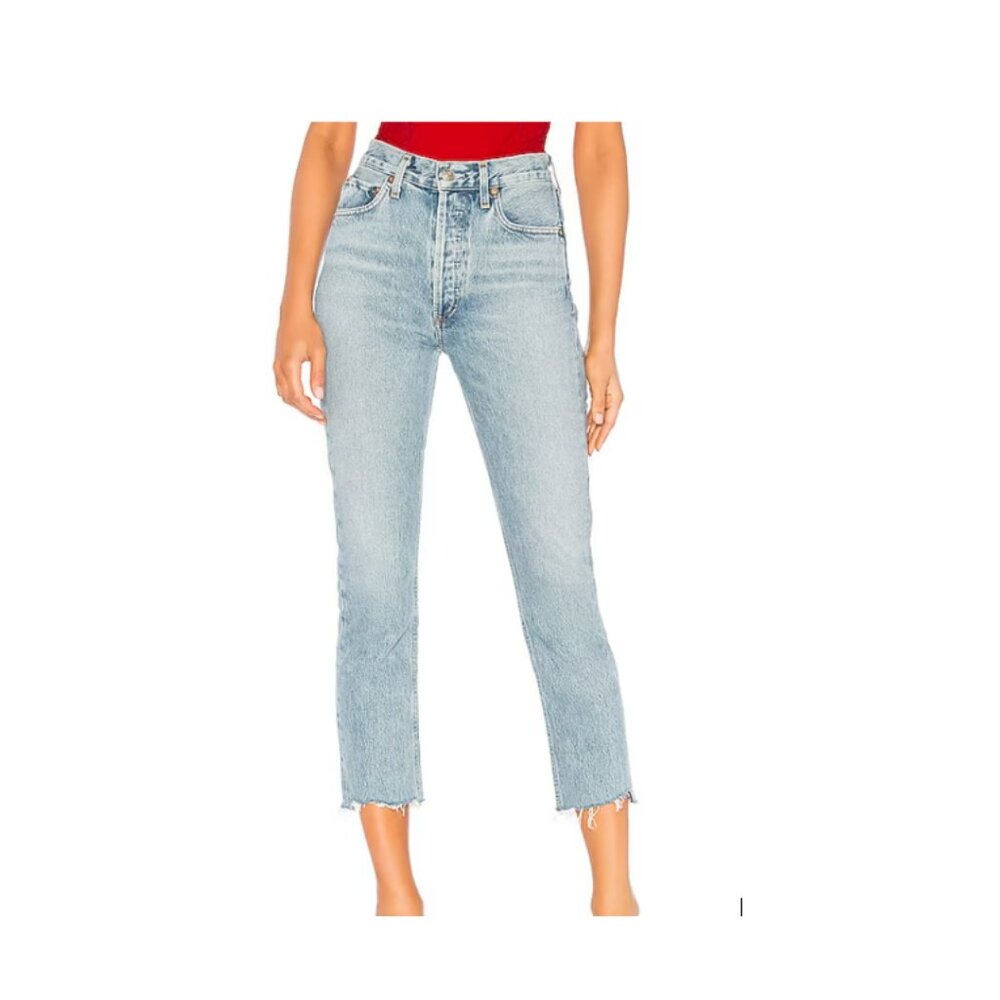 AGOLDE Riley High Rise Straight Crop in Zephyr Style A056D-811